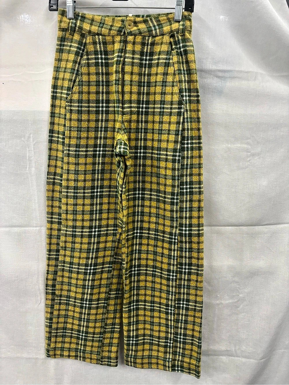 Free People About It Baggy Trousers Yellow & Green Small